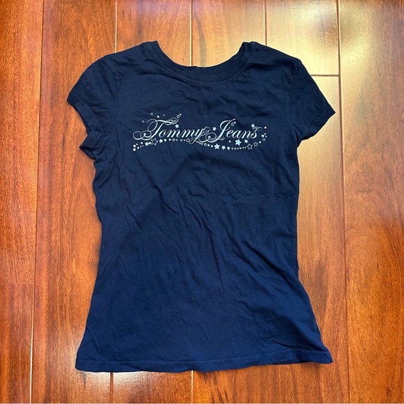 Tops - Women’s Tommy Jeans Navy Blue 100% Cotton Short Sleeve Shirt